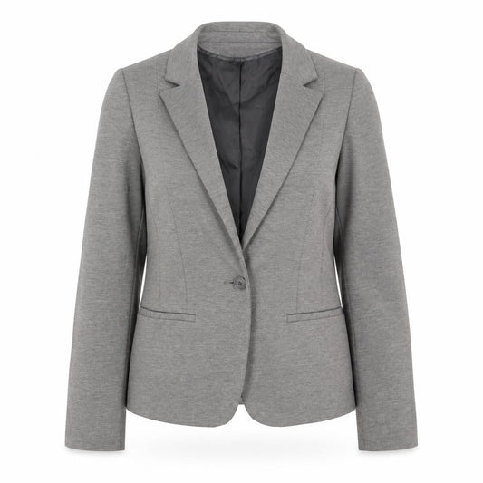 Front view of Dorothy Perkins women’s grey jacket blazer, size UK 8, button