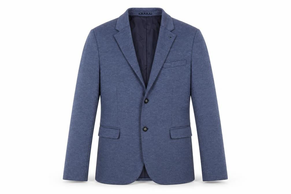 Burtn Mens Blue Polyester Jacket Suit Jacket Size S Regular - Inside Pockets