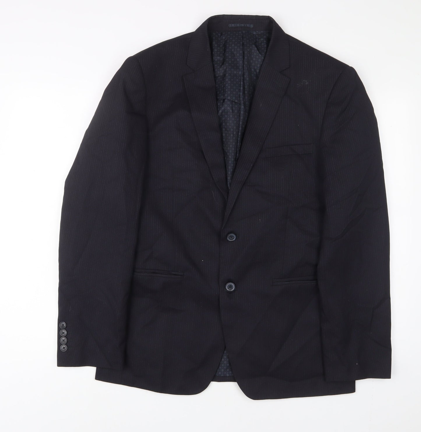NEXT Mens Black Polyester Jacket Suit Jacket Size 40 Regular