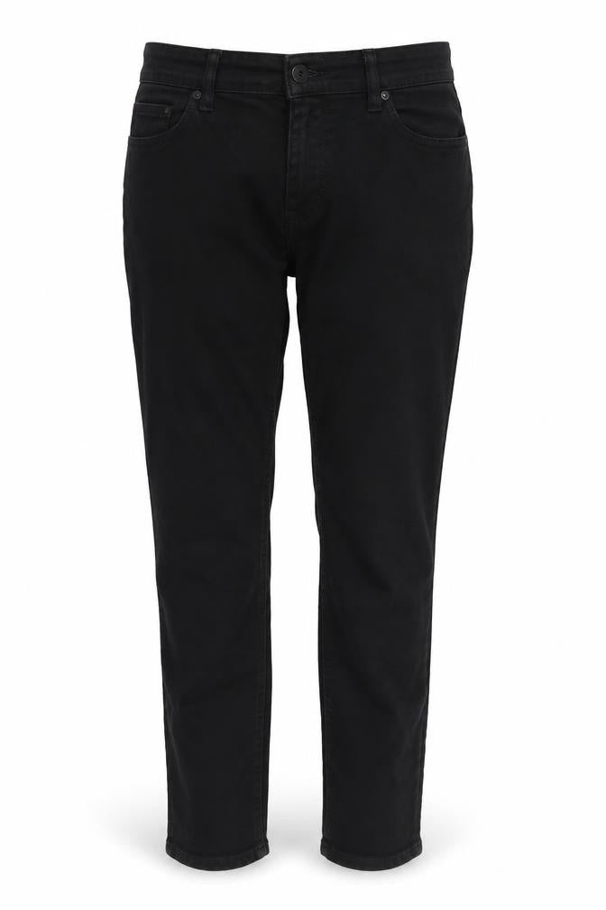 Monki Womens Black Cotton Blend Straight Jeans Size 31 in L30 in Slim Zip