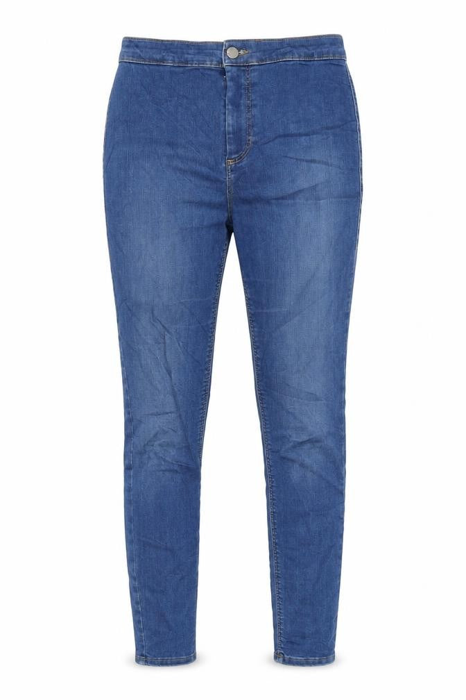 Topshop Womens Blue Cotton Blend Straight Jeans Size 30 in L32 in Regular