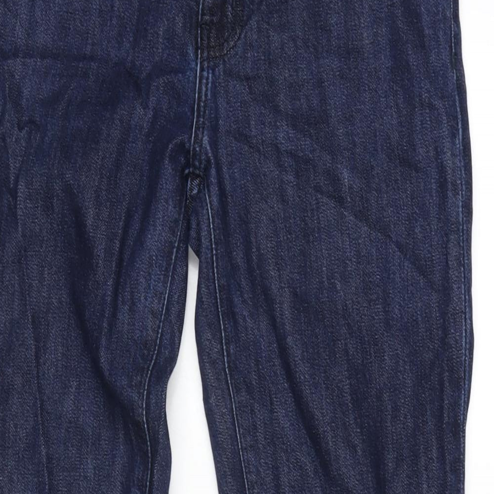 Current/Elliott Womens Blue Cotton Blend Straight Jeans Size 28 in L33 in Regular Zip