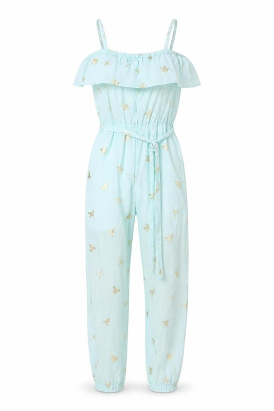 Country Road Womens Blue Geometric Cotton Jumpsuit One-Piece Size 8 L19 in