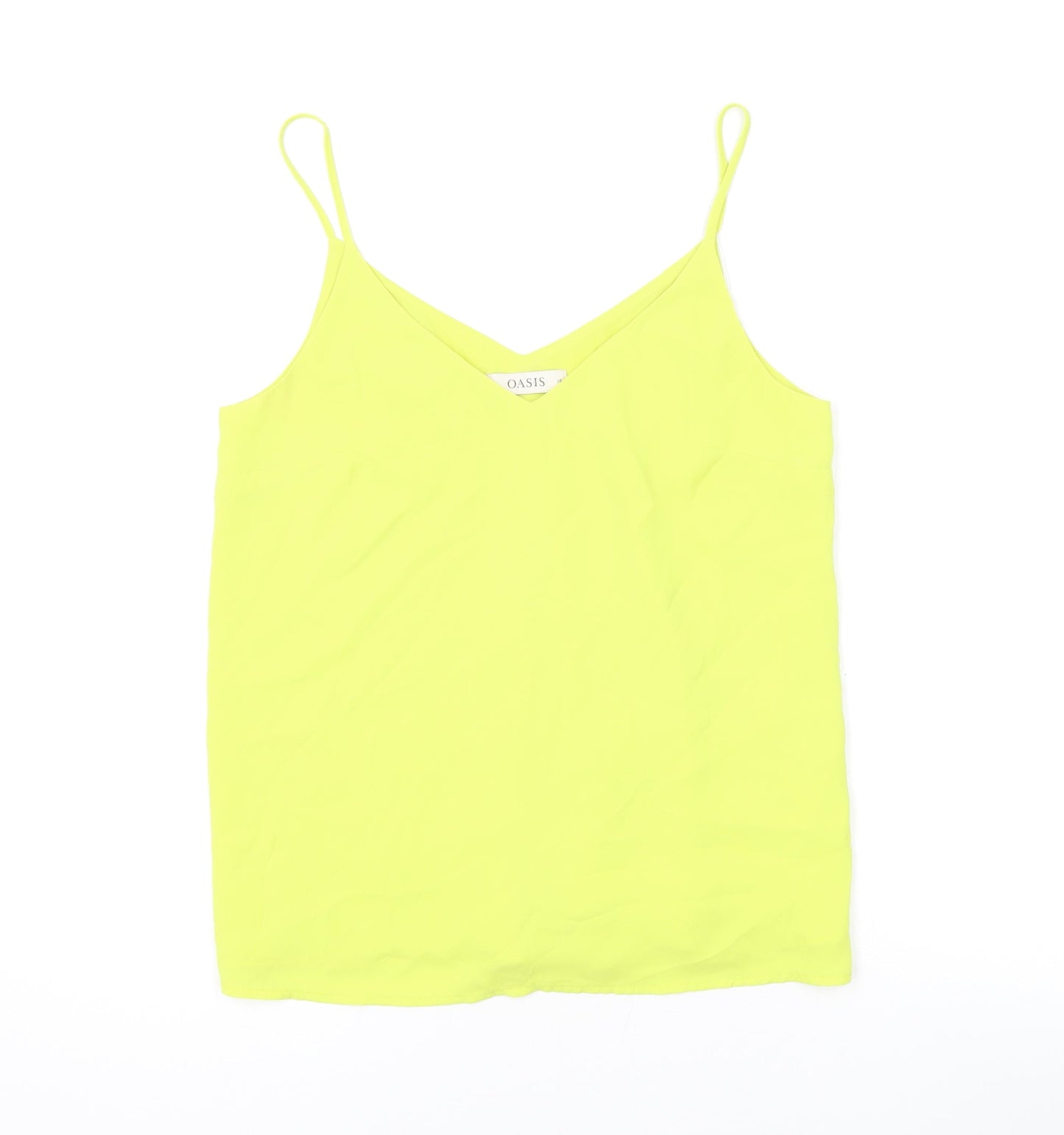 Oasis Womens Yellow Polyester Camisole Tank Size 10 V-Neck