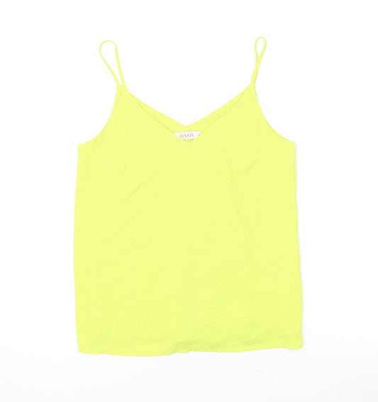 Oasis Womens Yellow Polyester Camisole Tank Size 10 V-Neck