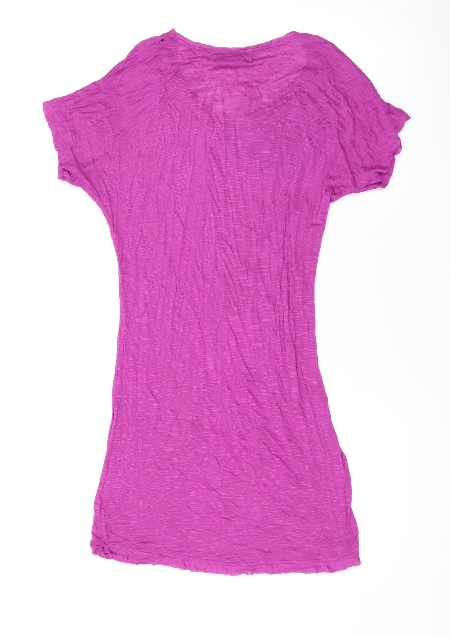 Select Womens Purple Polyester T-Shirt Dress Size 12 Scoop Neck Pullover