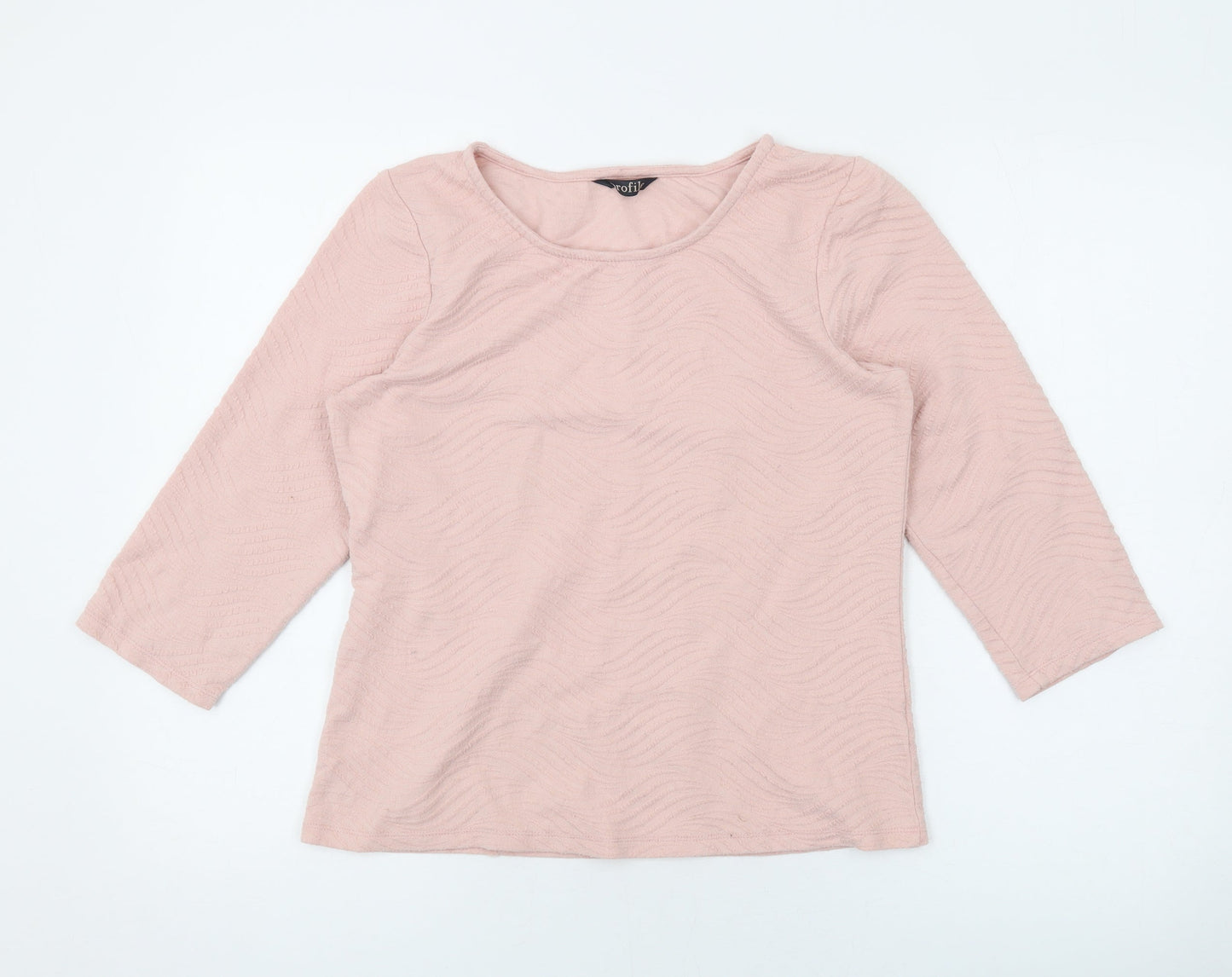 BHS Womens Pink Polyester Basic Blouse Size 12 Scoop Neck