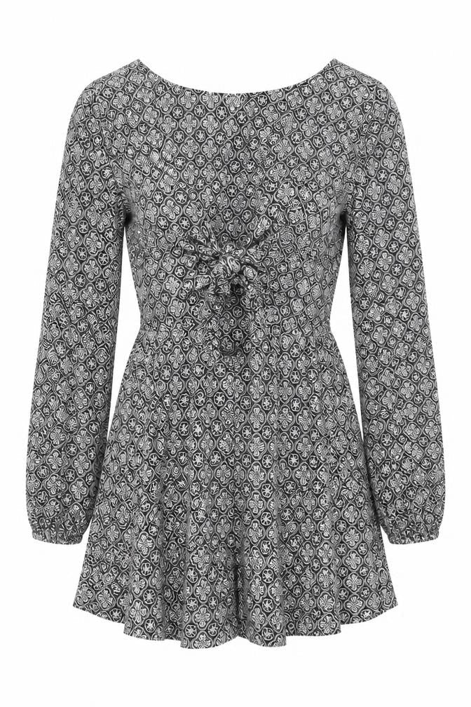American Eagle Outfitters Womens Black Geometric Cotton Playsuit One-Piece Size M Pullover