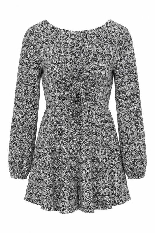American Eagle Outfitters Womens Black Geometric Cotton Playsuit One-Piece Size M Pullover