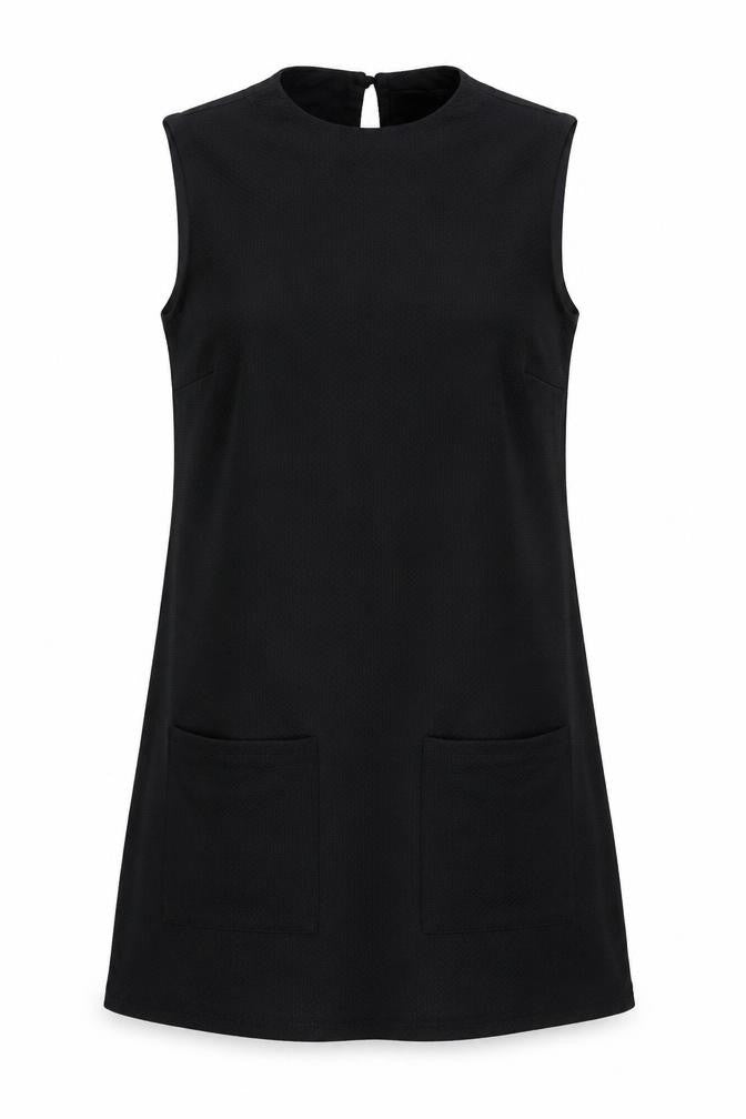 Dorothy Perkins Womens Black Viscose Tank Dress Size 12 Round Neck Button