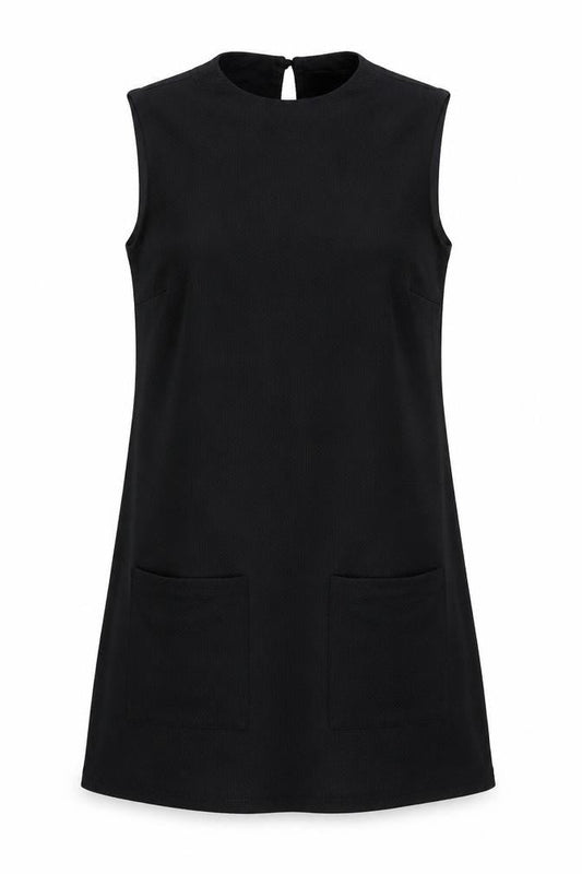 Dorothy Perkins Womens Black Viscose Tank Dress Size 12 Round Neck Button