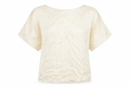 Marks & Spencer Womens Beige Polyester Basic T-Shirt Size 10 Round Neck