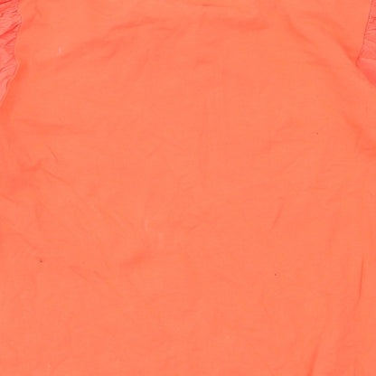 Brand and care label for Principles women’s orange cotton basic blouse, size UK 12, round neck