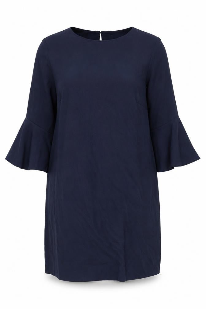 Finery Womens Blue Polyester A-Line Size 18 Round Neck Button