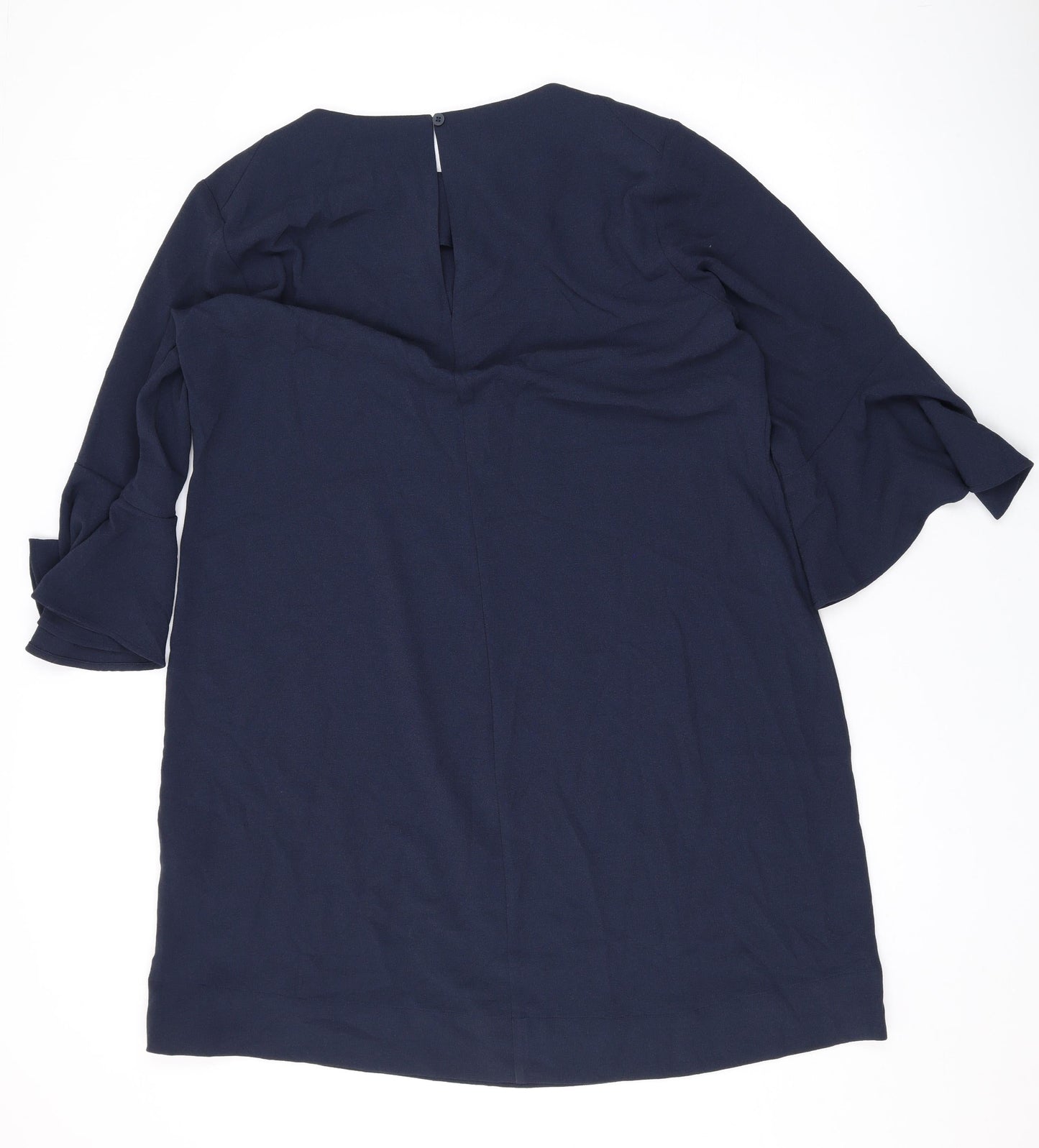 Finery Womens Blue Polyester A-Line Size 18 Round Neck Button