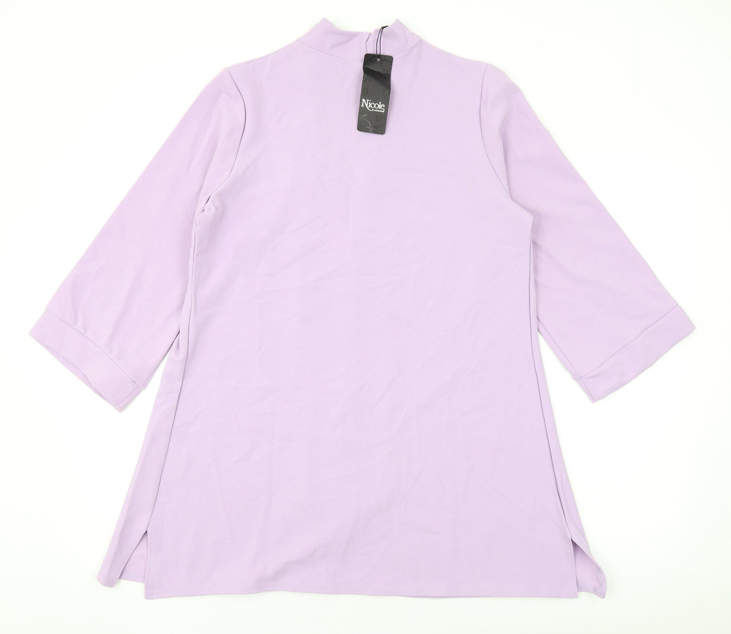 Nicole Womens Purple V-Neck Polyester Cardigan Jumper Size M