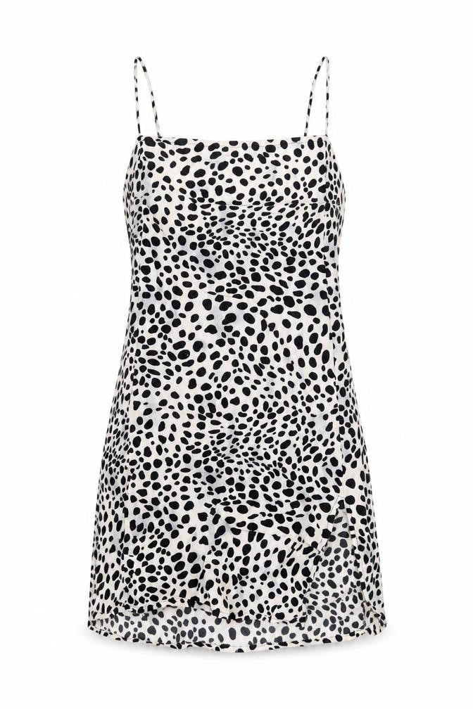 Motel Womens White Animal Print Viscose Mini Size XS Square Neck Pullover