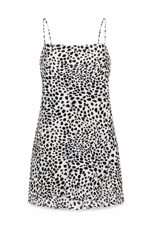Motel Rocks Womens White Animal Print Viscose Mini Size XS Square Neck Pullover