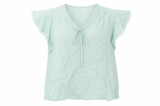Marks and Spencer Womens Green Viscose Basic Blouse Size 16 V-Neck