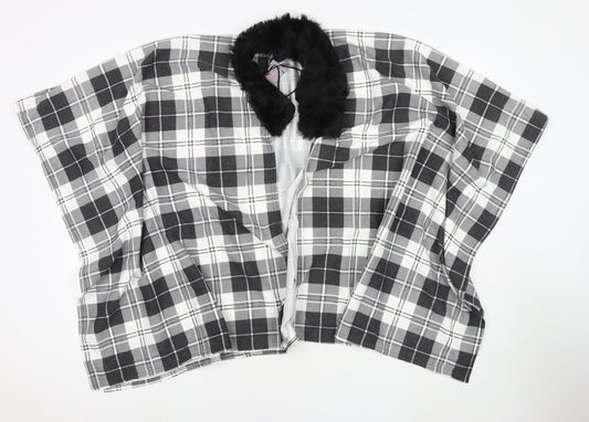 Charmine Womens Black Check Polyester Shawl/Wrap