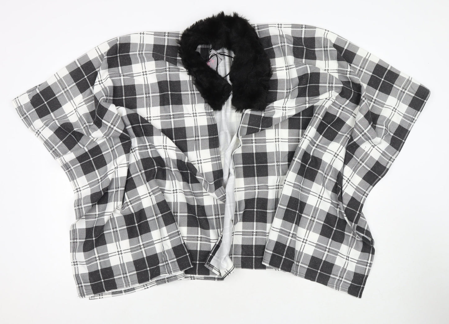 Charmine Womens Black Check Polyester Shawl/Wrap