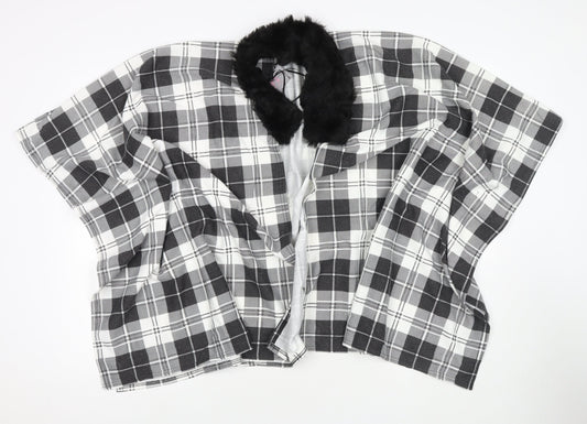 Charmine Womens Black Check Polyester Shawl/Wrap