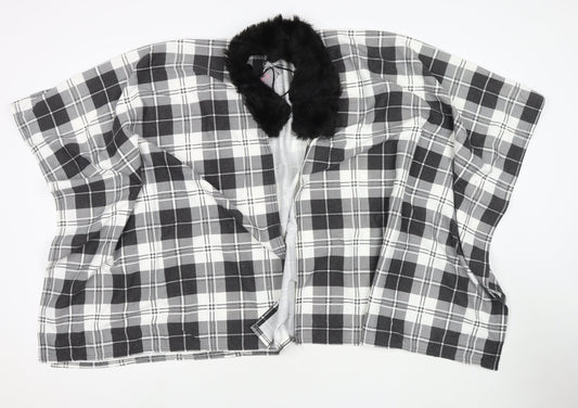 Charmine Womens Black Check Polyester Shawl/Wrap