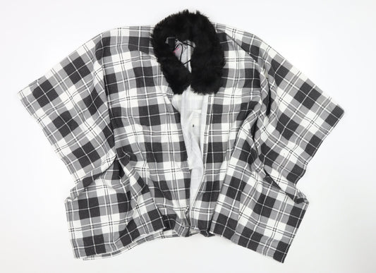 Charmine Womens Black Check Polyester Shawl/Wrap