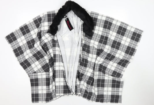 Charmine Womens Black Check Polyester Shawl/Wrap
