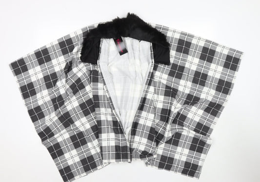 Charmine Womens Black Check Polyamide Shawl/Wrap