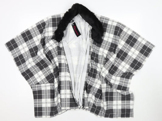 Charmine Womens Black Check Polyester Shawl/Wrap