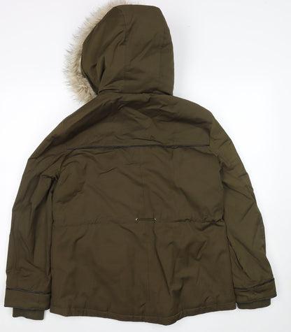 Zara Womens Green Jacket Coat Size M Zip