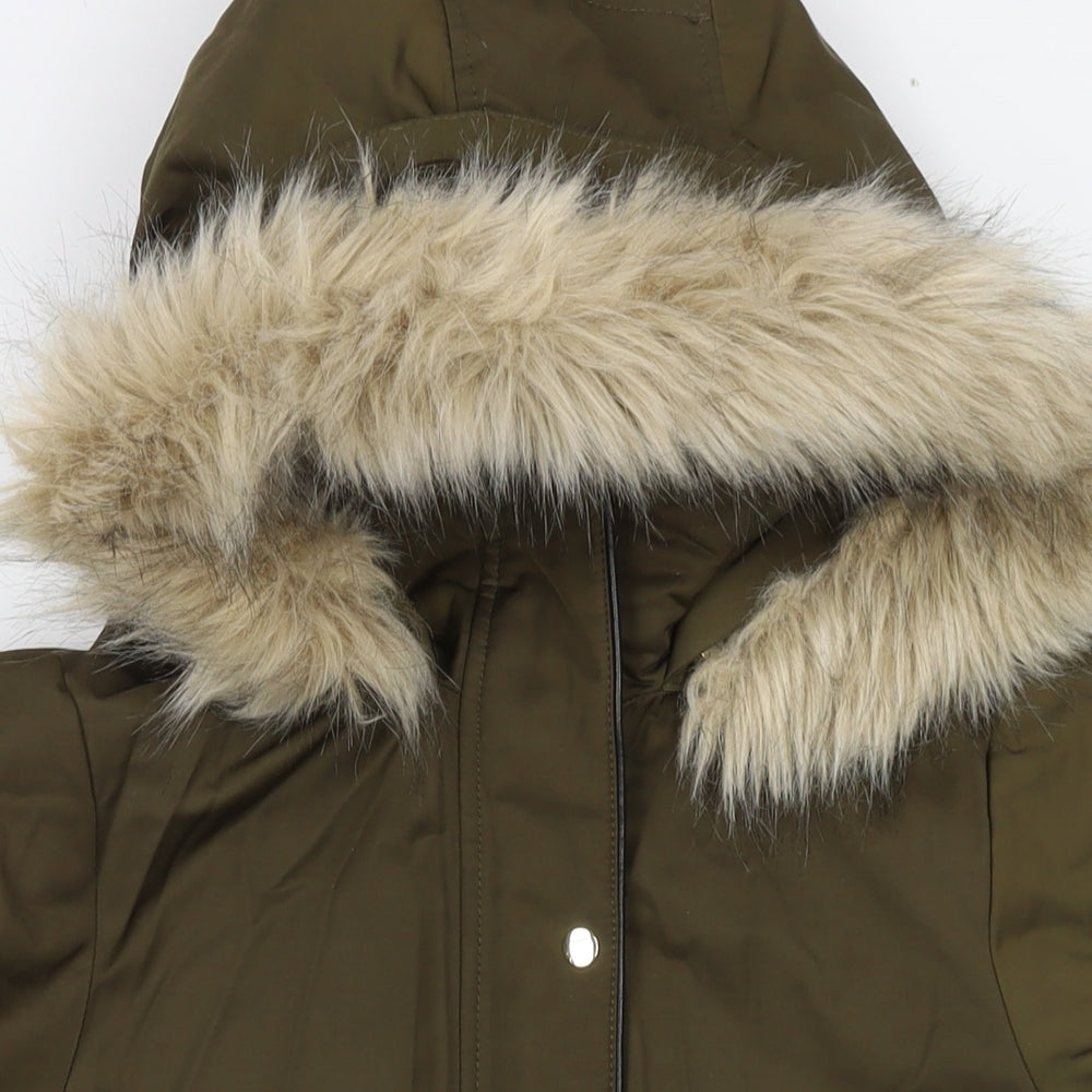 Zara Womens Green Jacket Coat Size M Zip