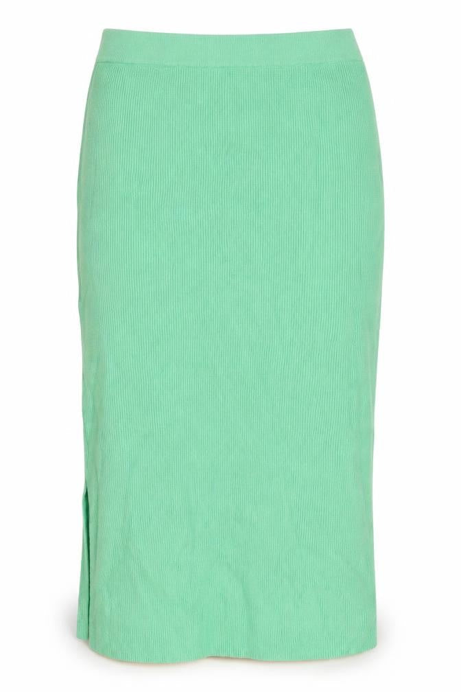 Marks & Spencer Womens Green Viscose Maxi Skirt Size L - Side Slit(s)
