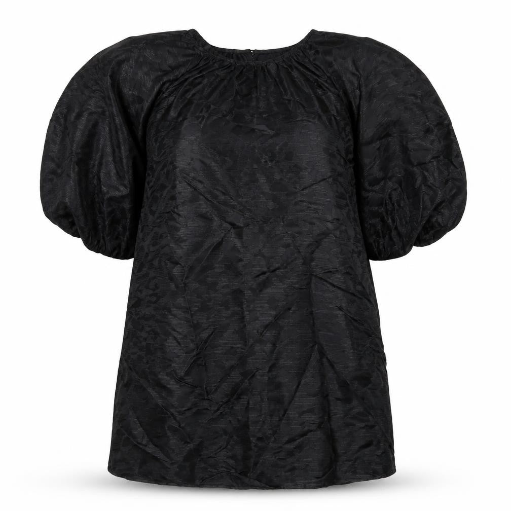 Marks & Spencer Womens Black Polyester A-Line Size 16 Round Neck Button