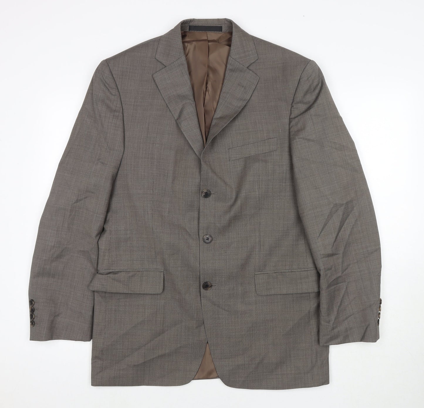 Marks and Spencer Mens Beige Polyester Jacket Suit Jacket Size 40 Regular