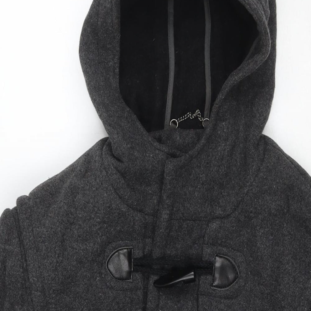 Burton Mens Grey Pea Coat Coat Size S Snap