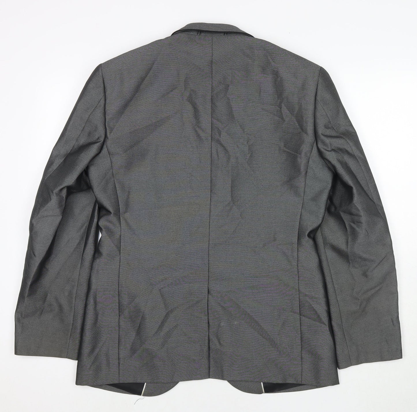 Taylor & Wright Mens Grey Patent Leather Jacket Suit Jacket Size 40 Regular