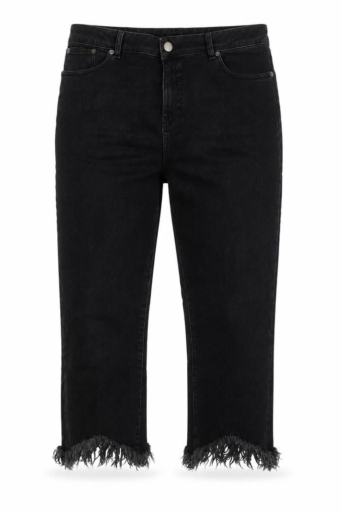 ASOS Mens Black Cotton Cropped Jeans Size 34 in L23 in Regular Zip - Raw Hem