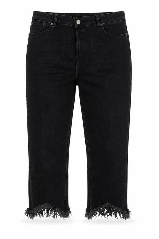 ASOS Mens Black Cotton Cropped Jeans Size 34 in L23 in Regular Zip - Raw Hem