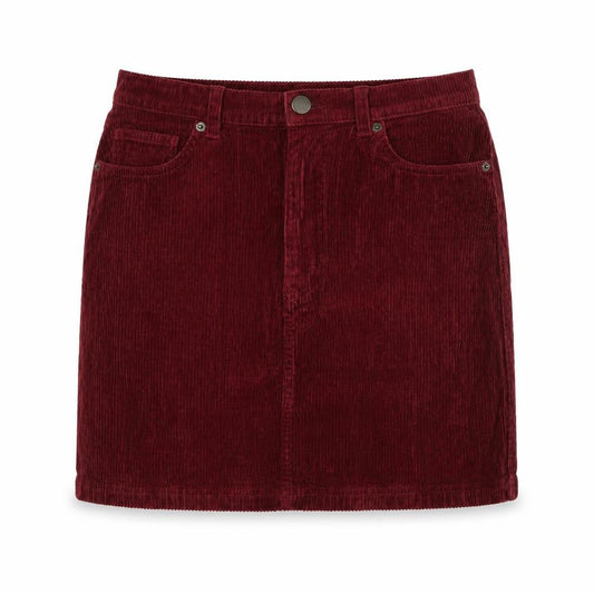 Monki Womens Red Herringbone Cotton Bandage Skirt Size 10 Zip