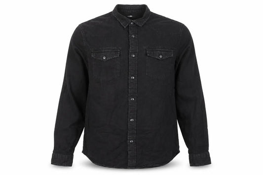 River Island Mens Black Cotton Button-Up Size M Collared Snap