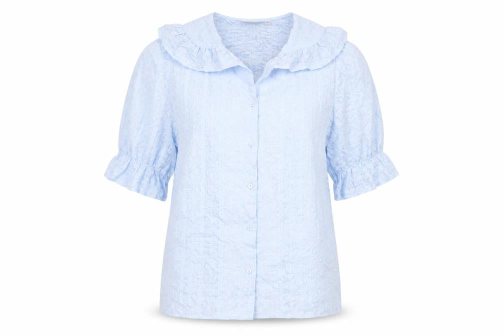 Eifini Womens Blue Polyester Basic Button-Up Size M Collared