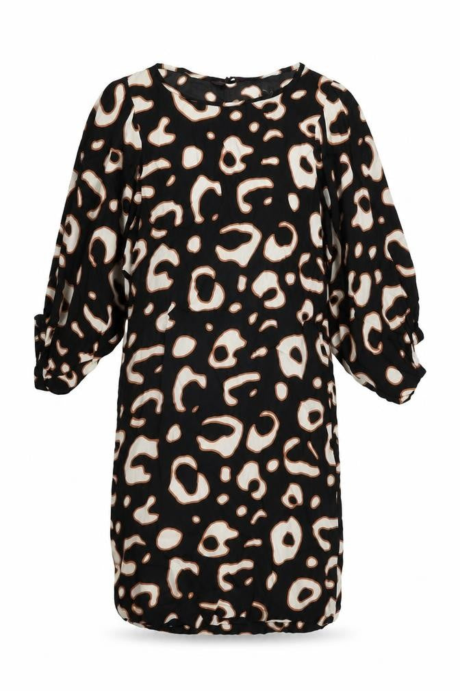 Great Plains London Womens Black Geometric Viscose Shift Size S Round Neck Pullover
