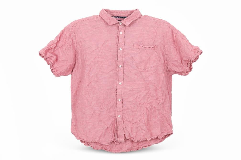 Lincoln Mens Red Cotton Button-Up Size 3XL Collared Button