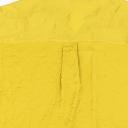 Marks & Spencer Womens Yellow Polyester Basic Blouse Size 10 V-Neck