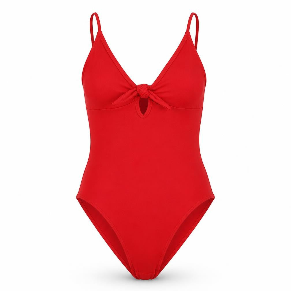 H&M Womens Red Polyester Bodysuit One-Piece Size M Snap