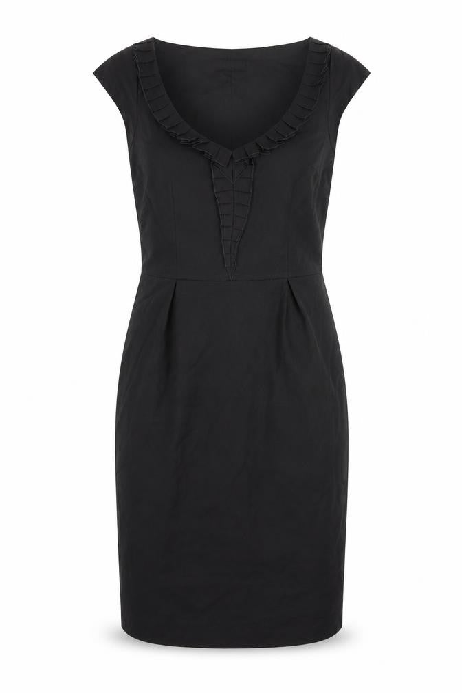 Fever Womens Black Polyester Bodycon Size 8 Scoop Neck Zip