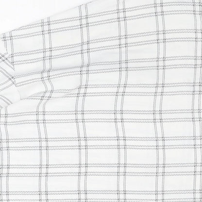 PRETTYLITTLETHING Womens White Geometric Polyester Basic Button-Up Size 8 Collared