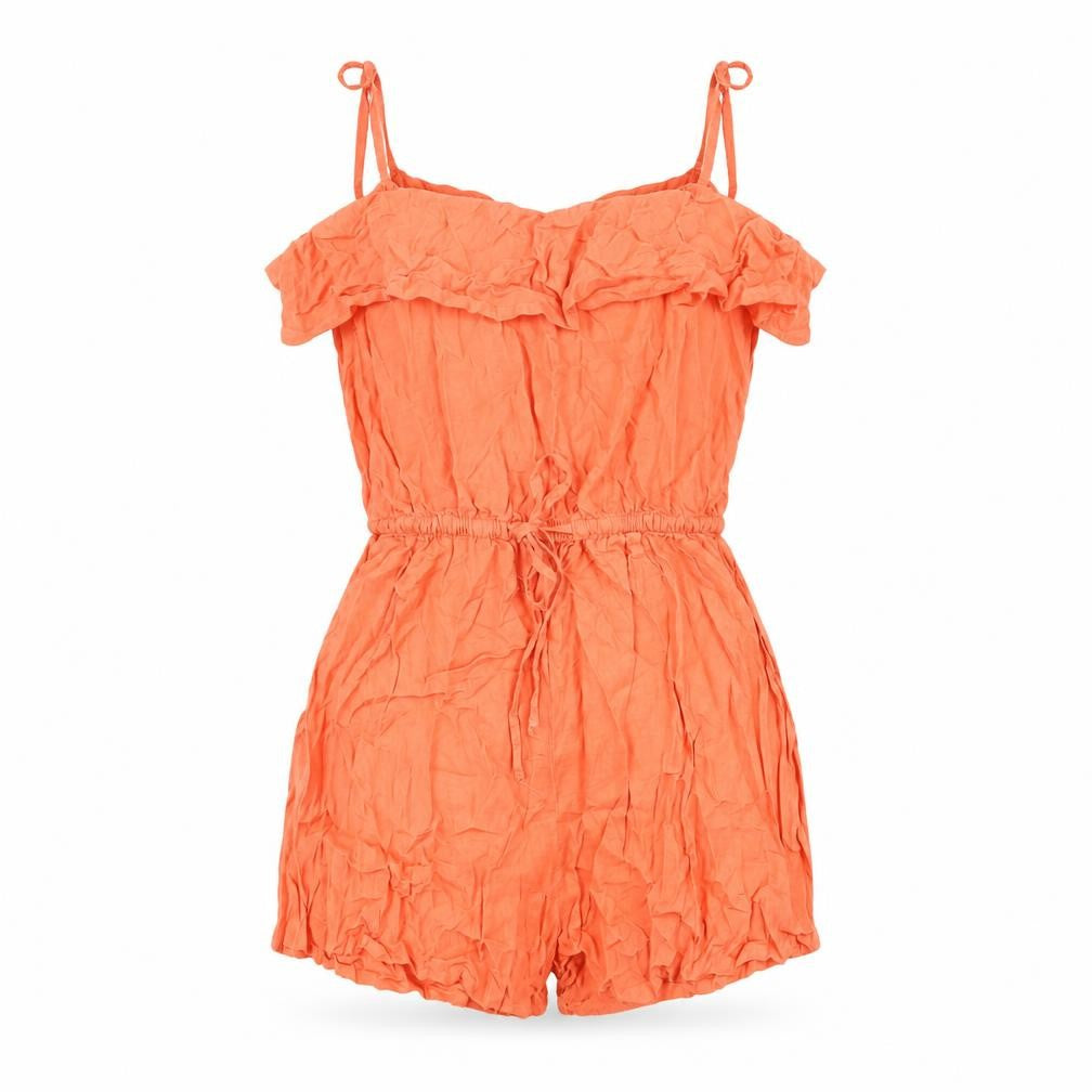 H&M Womens Orange Viscose Playsuit One-Piece Size 8 L3 in Drawstring